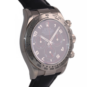 MINT Rolex Daytona 116519 Black Racing Dial 40mm Leather White Gold Watch Box
