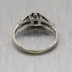 1930's Antique Art Deco 18k White Gold 0.14ctw Diamond Ring