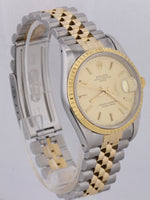 MINT Rolex Date 15223 34mm Champagne 18K Two Tone Gold Jubilee Watch DateJust