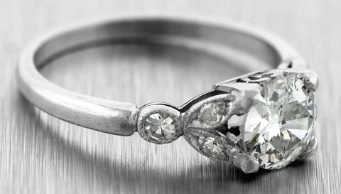 Ladies Vintage Estate Platinum 0.74ctw Diamond Engagement Ring EGL USA