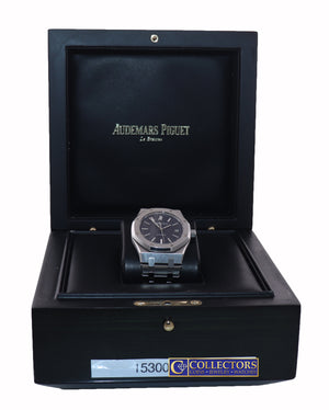 Audemars Piguet Royal Oak Blue Stick Dial 39mm Steel 15300 Date Watch Box