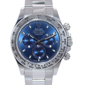 MINT 2017 PAPERS Rolex Daytona Blue Dial 116509 18k White Gold Watch Box