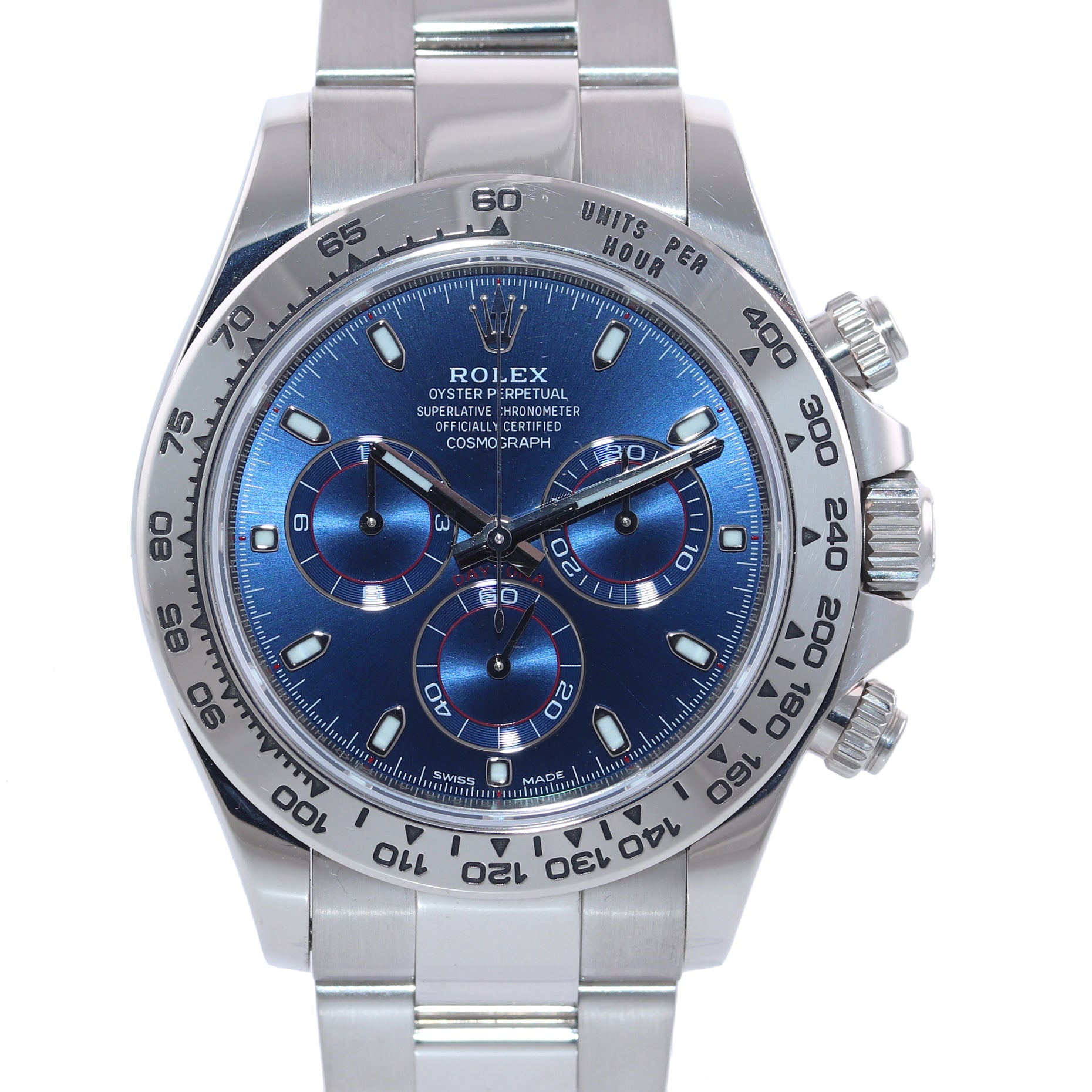 MINT 2017 PAPERS Rolex Daytona Blue Dial Chrono 116509 18k White Gold Watch Box