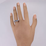 Gabriel & Co. 14k White Gold 0.70ctw Sapphire & Diamond Band Ring