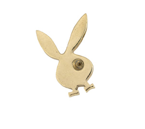 Solid 14K Yellow Gold 0.10 CT Diamond Playboy Bunny Pendant Charm 4.5gr