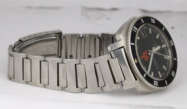 RARE Seiko Iranian Royal Army Diver Stainless Steel Black Date Watch 7