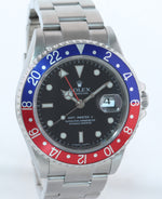2005 Rolex GMT-Master II Pepsi Steel Blue 16710 40mm Error Stick Watch Box