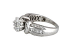 Women's 14K White Gold 1.11ctw Diamond Cluster Invisible Set Engagement Ring