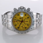RARE Tudor Prince Date 79280 Yellow Arabic Dial Chrono Jubilee non tiger Watch