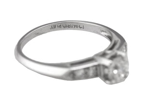 Ladies Modern Platinum 0.50ct G-H SI1 Old European Diamond Engagement Ring EGL