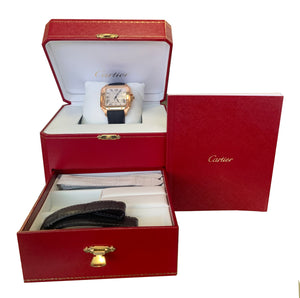2018 Cartier Santos Large WGSA0011 4071 39.8mm Auto 18K Pink Rose Gold Watch