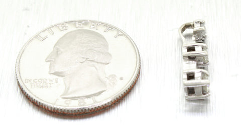 Vintage 14k Solid White Gold 0.30ctw Diamond Drop Bar Pendant