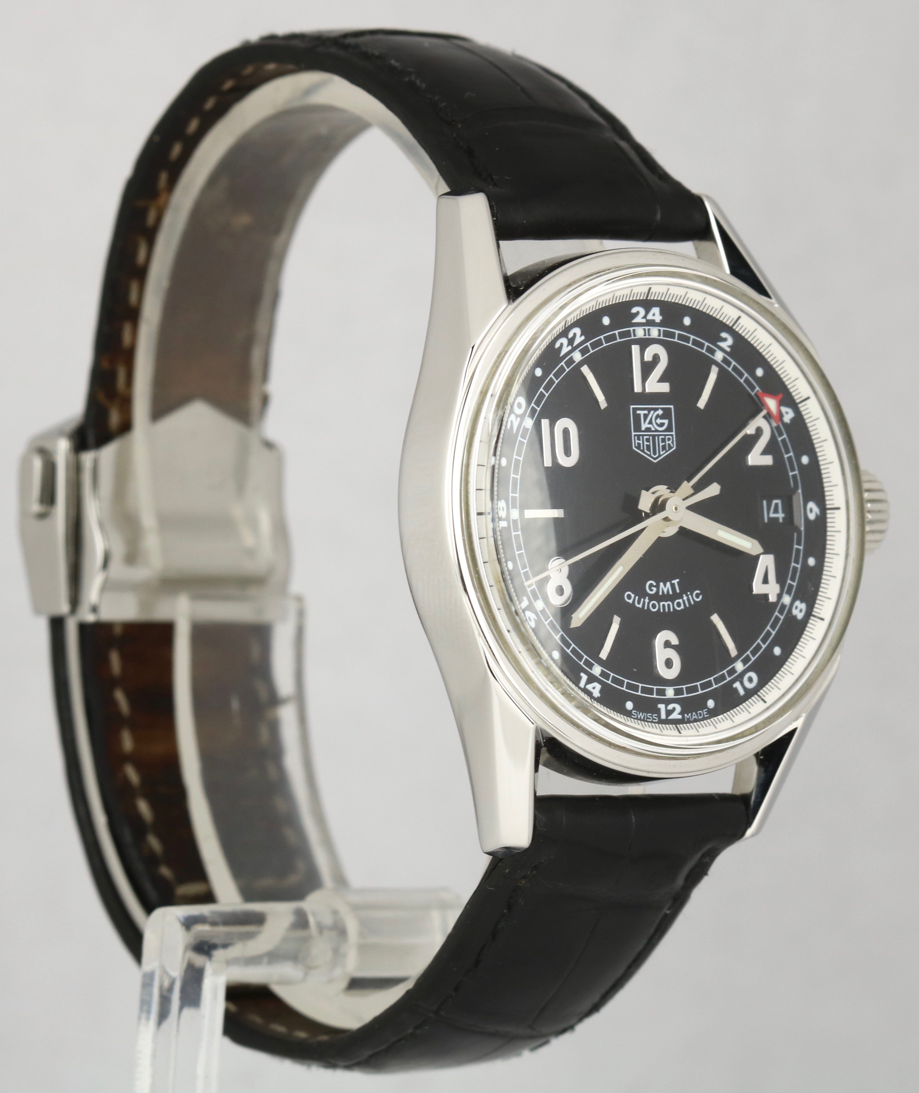 TAG Heuer Carrera GMT Vintage 1964 Re-Edition Automatic Black Leather WV2113