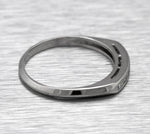Ladies Dainty 14K White Gold 0.11ctw Diamond Stackable Anniversary Band Ring