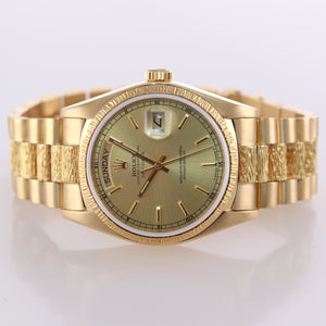 Rolex President Day Date 36mm 18038 Yellow Gold Champagne Quickset Watch Box