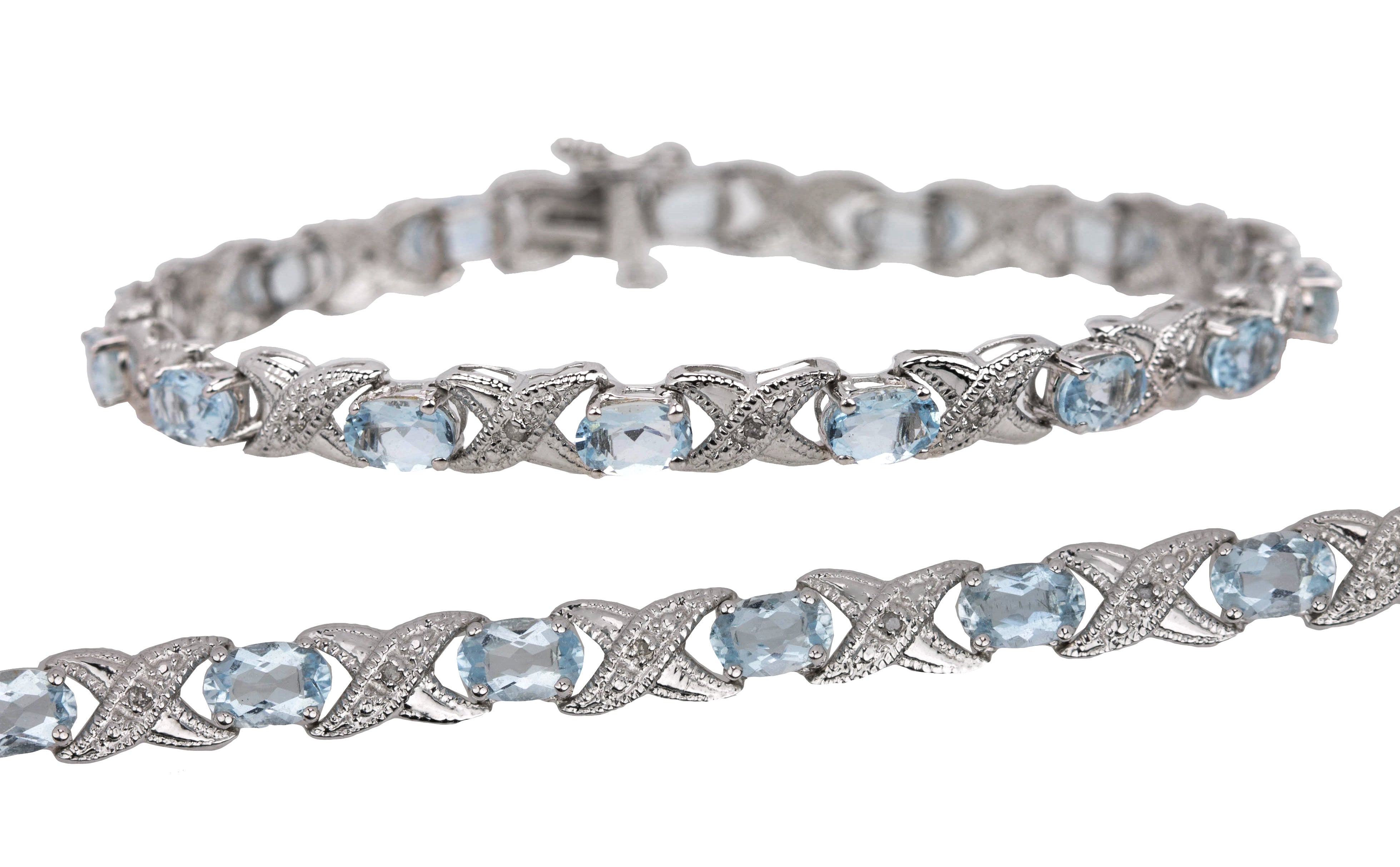 Silver Wedding 18K Aquamarine Diamond White Gold Bracelet at Rs  42000/piece(s) in Jaipur