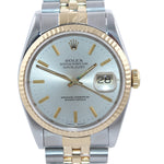 Rolex DateJust 36mm 16233 Two Tone 18k Gold Steel Jubilee Champagne Watch Box