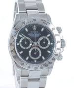 2004 PAPERS Rolex Daytona 116520 Black Dial Chrono Steel Watch Box