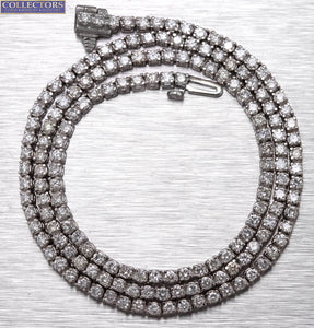 Classic Ladies Petite 14K White Gold 5.61ctw Diamond Tennis 17.00" Necklace