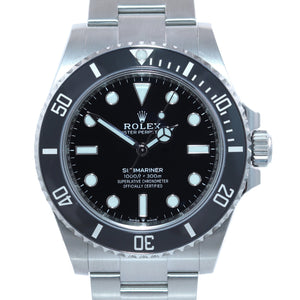 NEW 2020 PAPERS Rolex Submariner 41mm Black Ceramic 124060LN No Date Watch