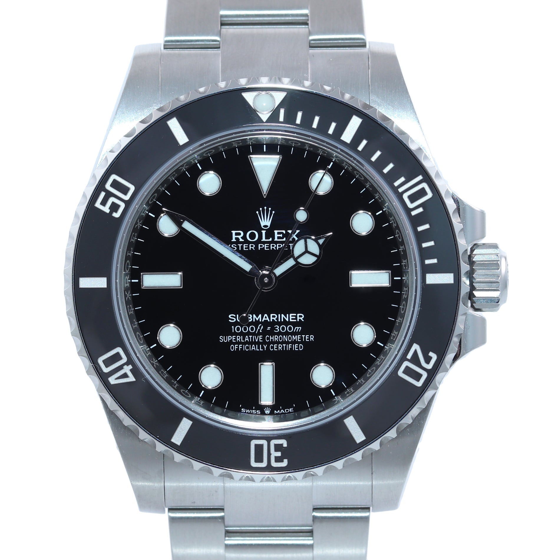 Copy of NEW 2020 PAPERS Rolex Submariner 41mm Black Ceramic 124060LN No Date Watch