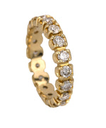 Womens Modern 14K Yellow Gold 1.04ctw Diamond 4mm Eternity Wedding Band Ring