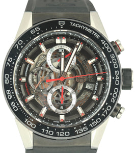 Tag Heuer Carrera Chronograph PVD Stainless Skeleton 44mm CAR2A1Z-0 Rubber Watch