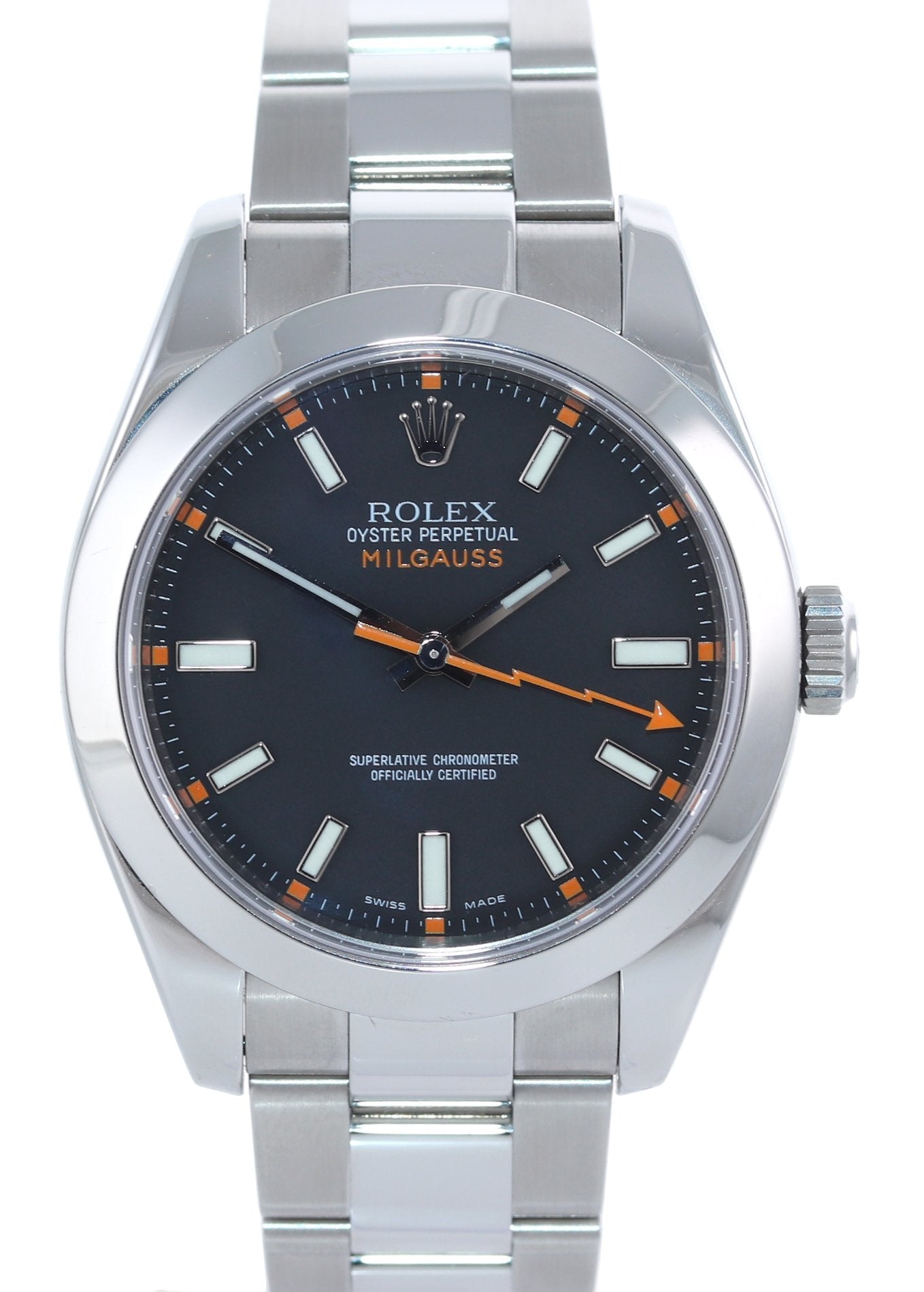 Rolex Milgauss 116400 Steel Black Dial 40mm Oyster Watch Box
