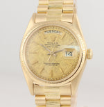 Rolex Day-Date President 36mm 1807 Champagne 18K Yellow Gold Bark Watch 18038