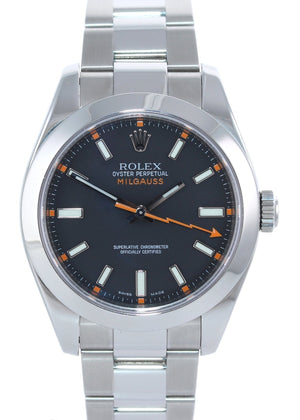 2009 Rolex Milgauss 116400 Steel Black Dial 40mm Oyster Watch Box
