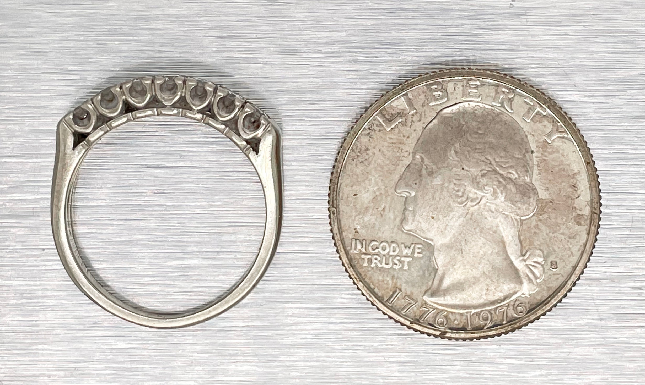 Antique Art Deco 0.50ctw Diamond Row Wedding Band Ring in 14k White Gold