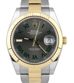 JULY 2019 MINT Rolex Datejust 41 41MM Slate Green Roman 126333 Two-Tone Watch