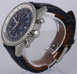 Breitling Navitimer World GMT Stainless Blue 46mm A24322 Chronograph Watch