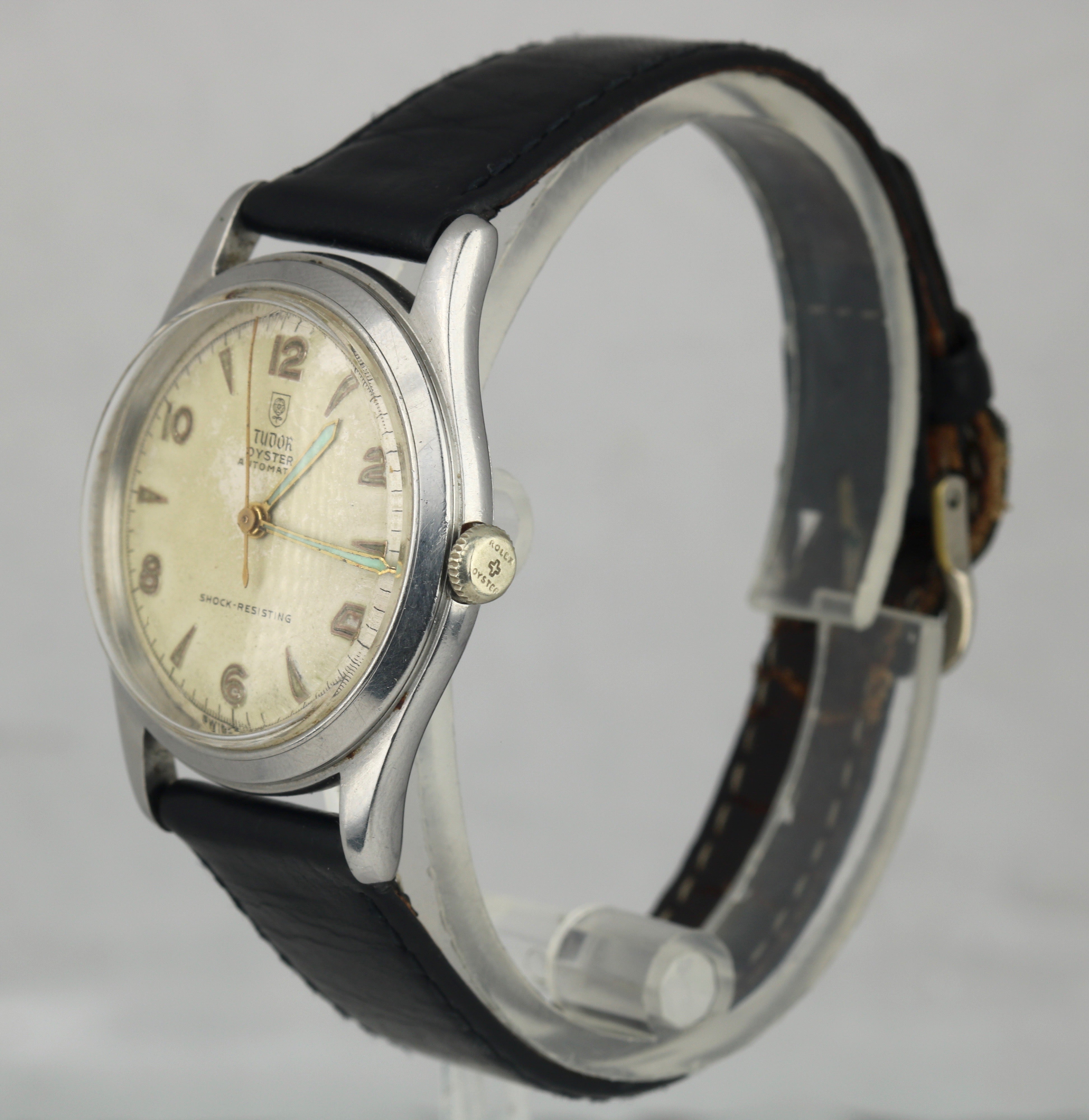 Vintage 1940s Tudor Oyster Automatic Bumper Ref. 951 Stainless Steel 34mm Watch