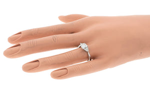 Ladies Modern Platinum 1.40ctw Emerald Cut Diamond Engagement Ring GIA J VVS1