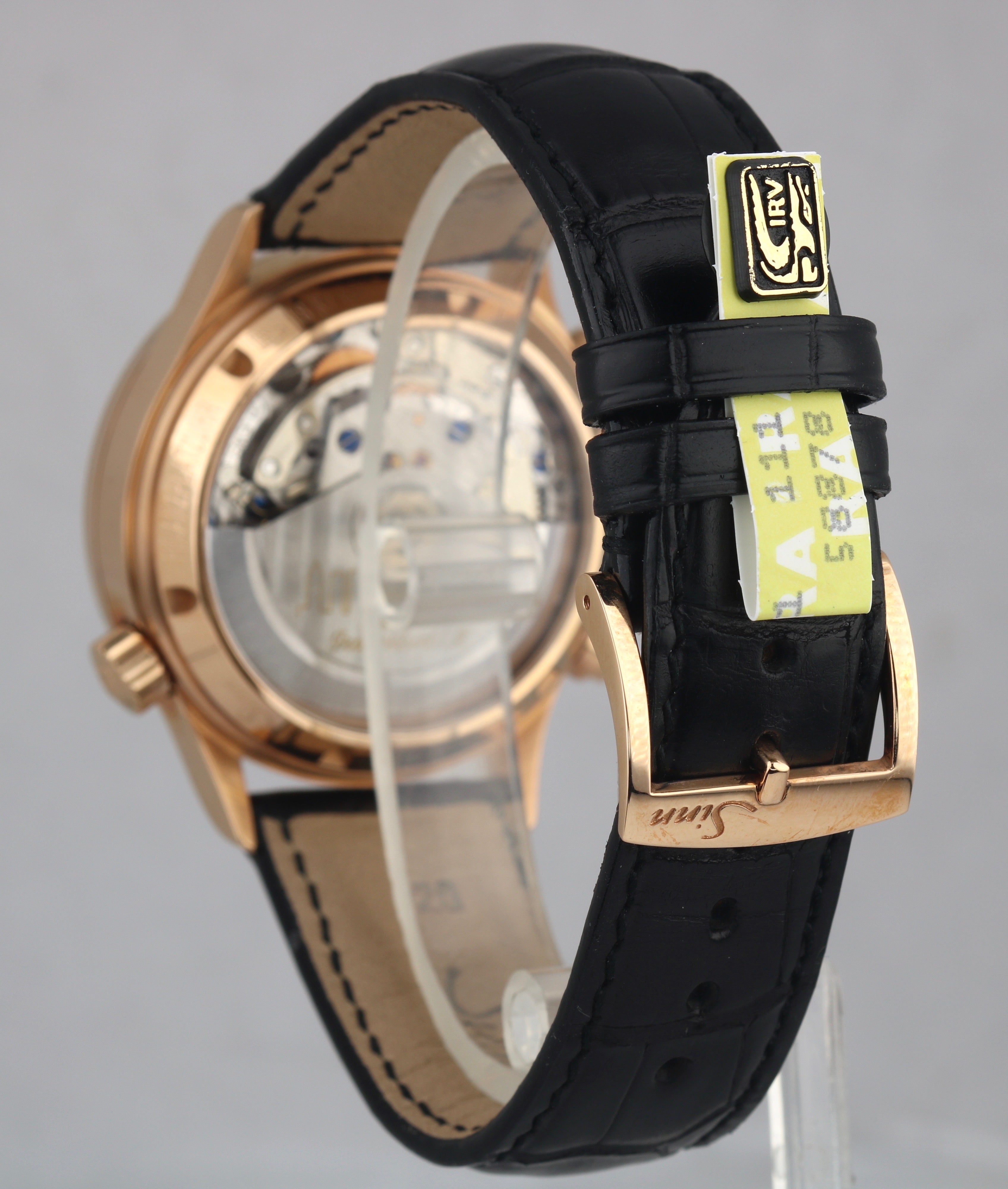 Sinn Finanzplatzuhr 6000 Frankfurt Chronograph 18K Rose Gold 38.5mm Black Watch