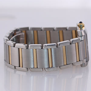 Ladies Cartier Tank Francaise 2465 Steel 18k Gold Two Tone Roman Quartz Watch