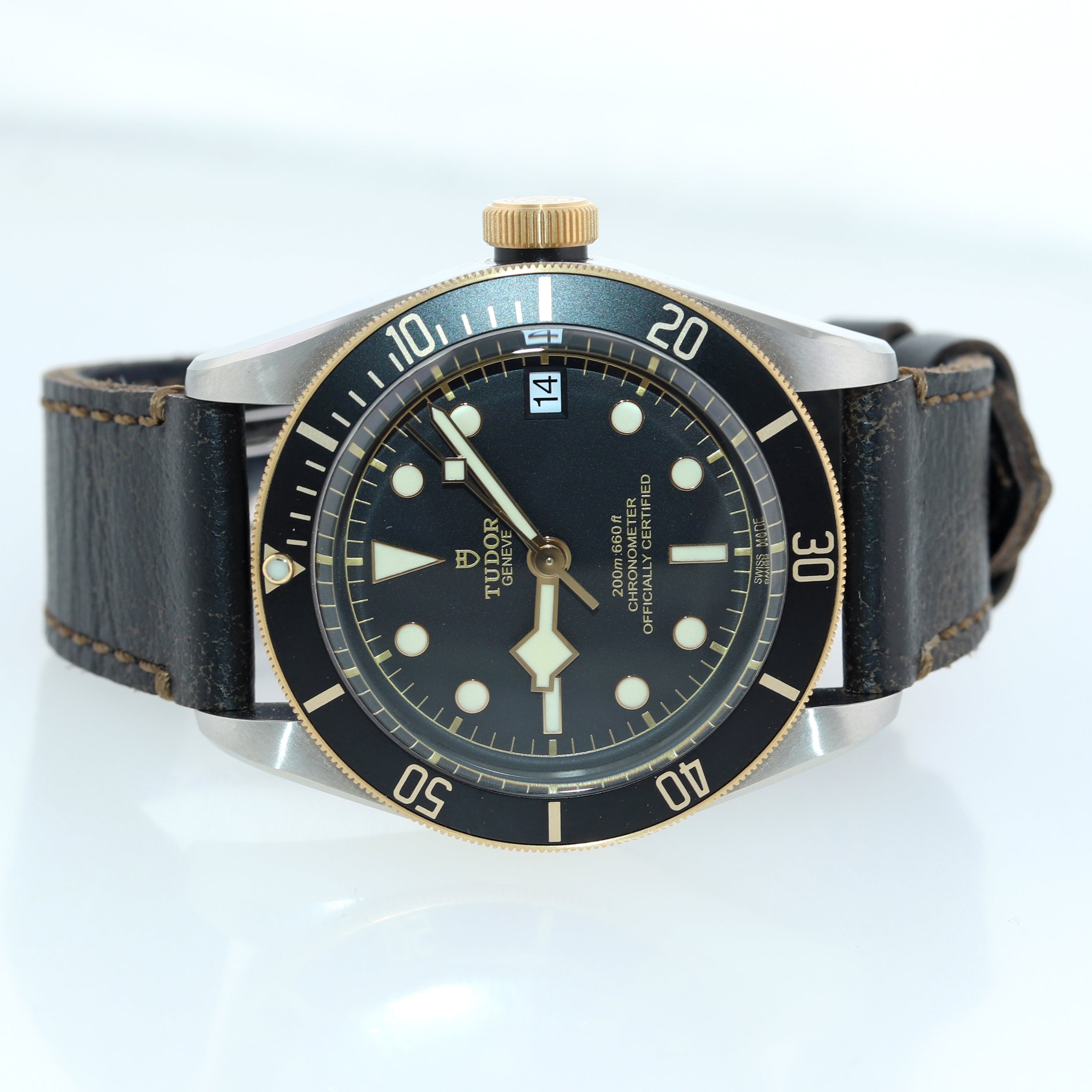 2022 PAPERS Tudor Black Bay Heritage 79733N Two Tone Black 41mm Date Dive Watch