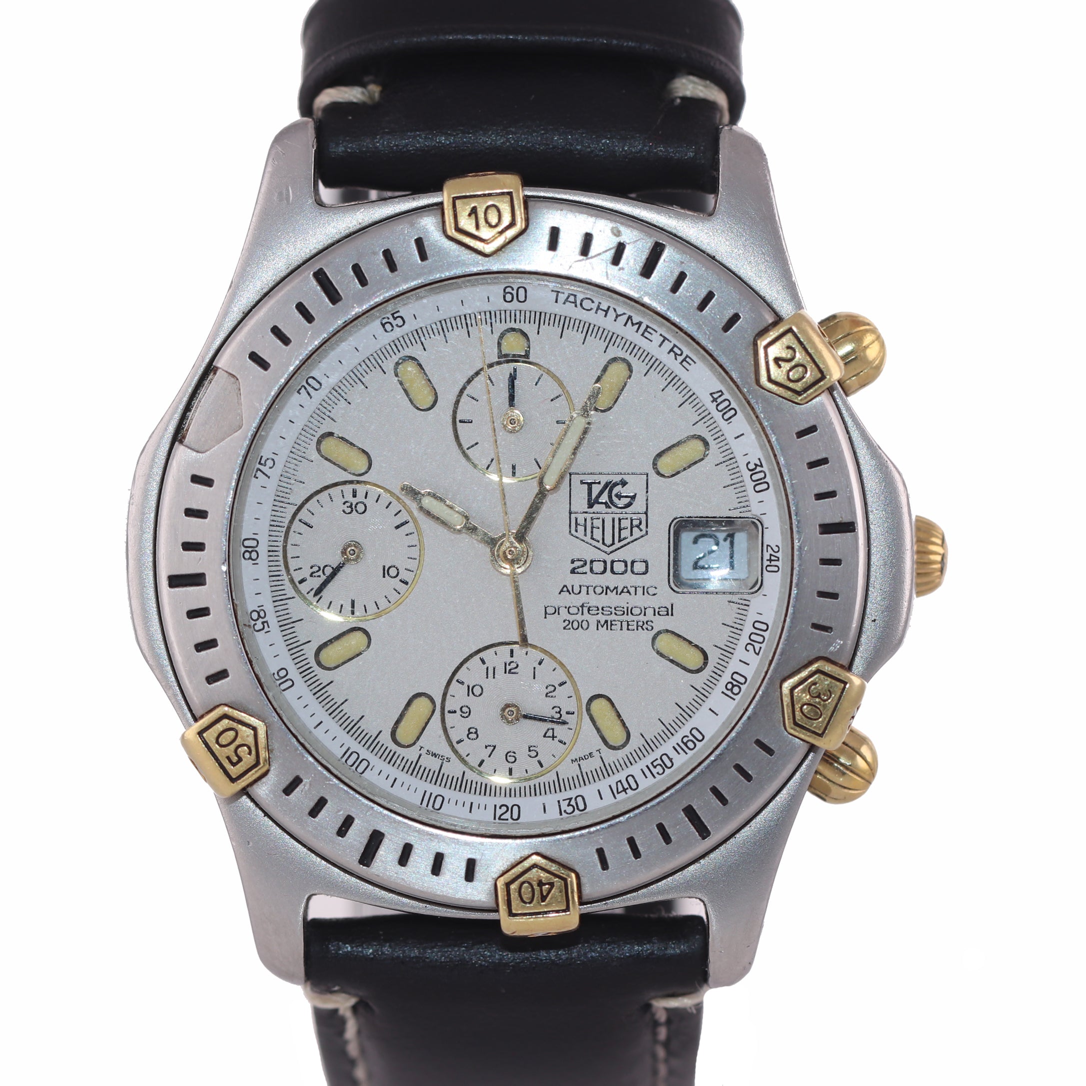 Tag Heuer Professional 2000 Automatic Chronograph Steel Gold Tone 165.806 Watch