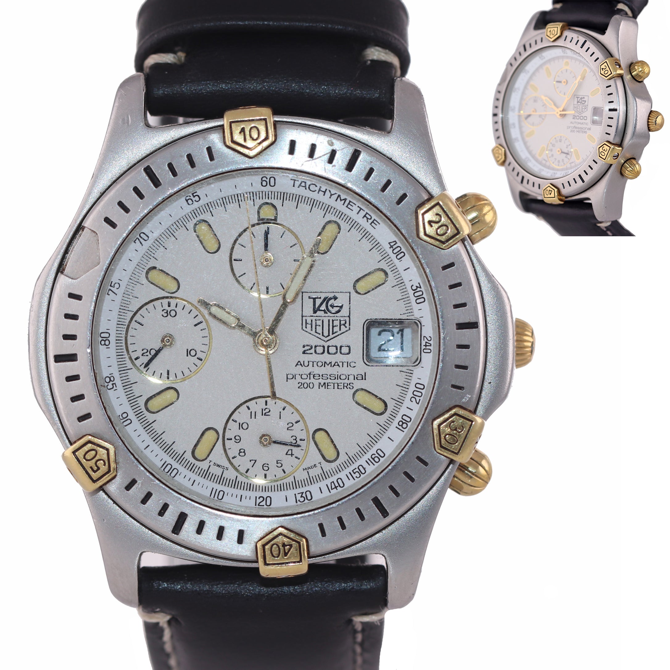 Tag Heuer Professional 2000 Automatic Chronograph Steel Gold Tone 165.806 Watch