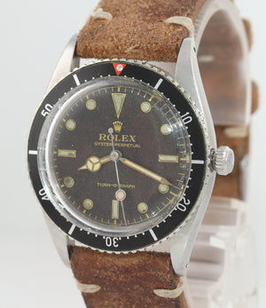 1954 Rolex 6202 GILT CHAPTER Turn-O-Graph 36mm Steel Date Red Triangle Watch