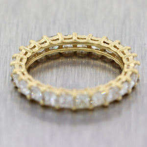 Modern 18k Yellow Gold 1.80ctw Princess Cut Diamond Eternity Wedding Band Ring