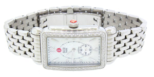 Michele Stainless Steel 26mm 0.57ctw Diamond Bezel Watch B&P MW06M01A1025