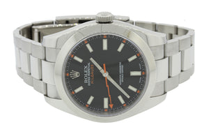 MINT Rolex Milgauss Black Orange 116400 V Steel Engraved Antimagnetic Watch B&P
