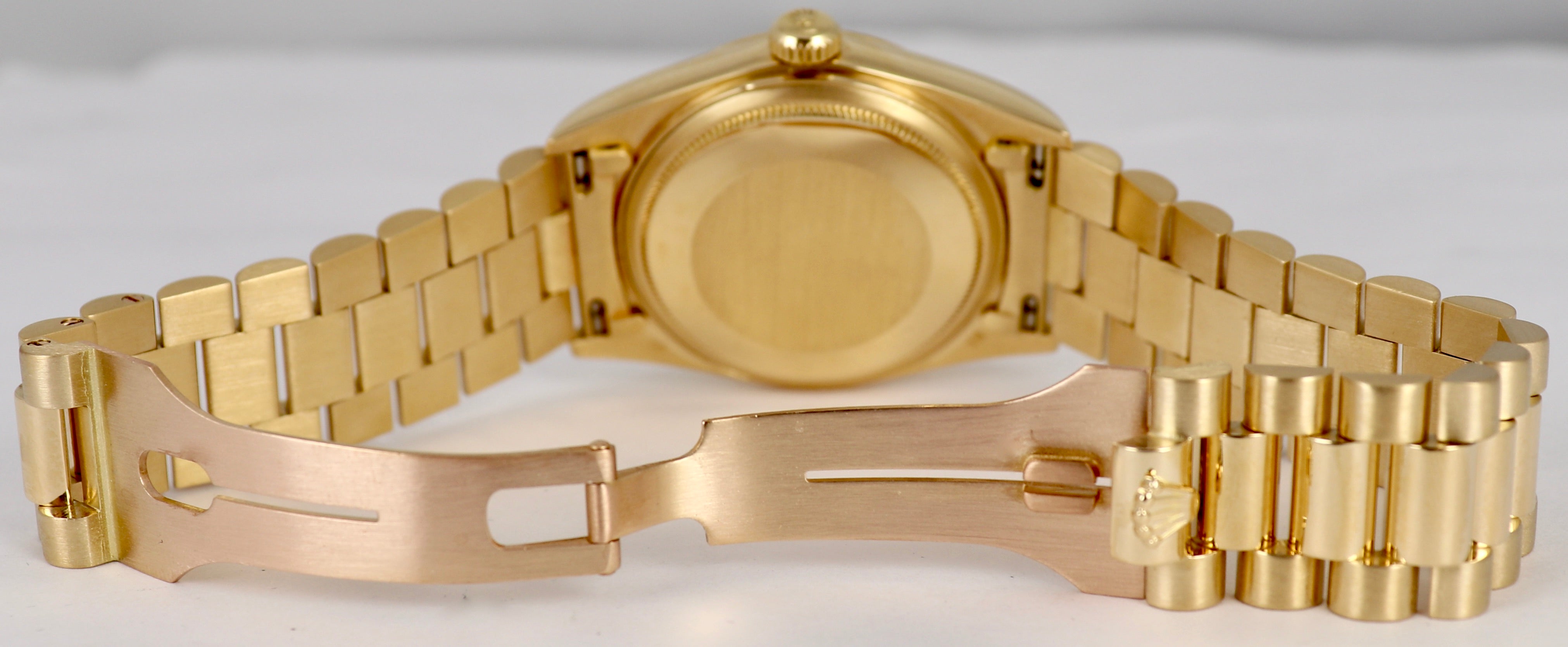 MINT 1987 Rolex Day-Date President 18038 36mm Black 18K Yellow Gold Watch