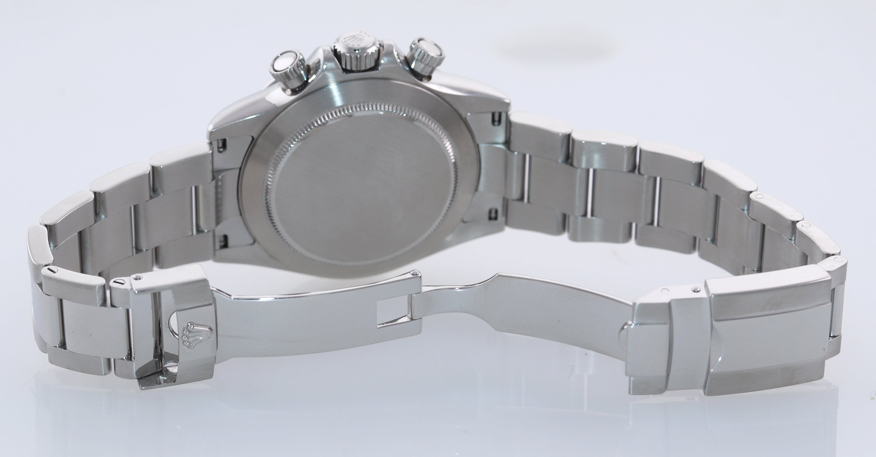 2008 MINT Rolex Daytona 116520 Black Steel 40mm Oyster Engraved Rehaut Watch