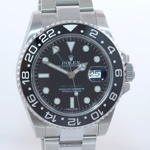 2013 PAPERS MINT Rolex GMT Master II 116710LN Steel Ceramic Black Ceramic Watch