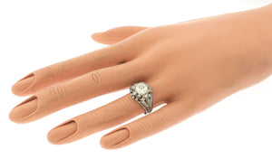 Ladies Antique Art Deco 1.73ctw Diamond Platinum Engagement Accents Ring EGL USA