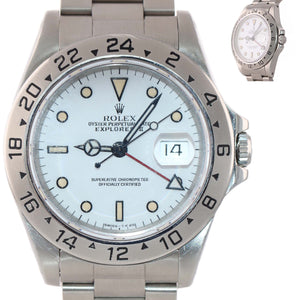 PATINA TRITIUM Rolex Explorer II 16570 Stainless Steel White Polar GMT 40mm Watch