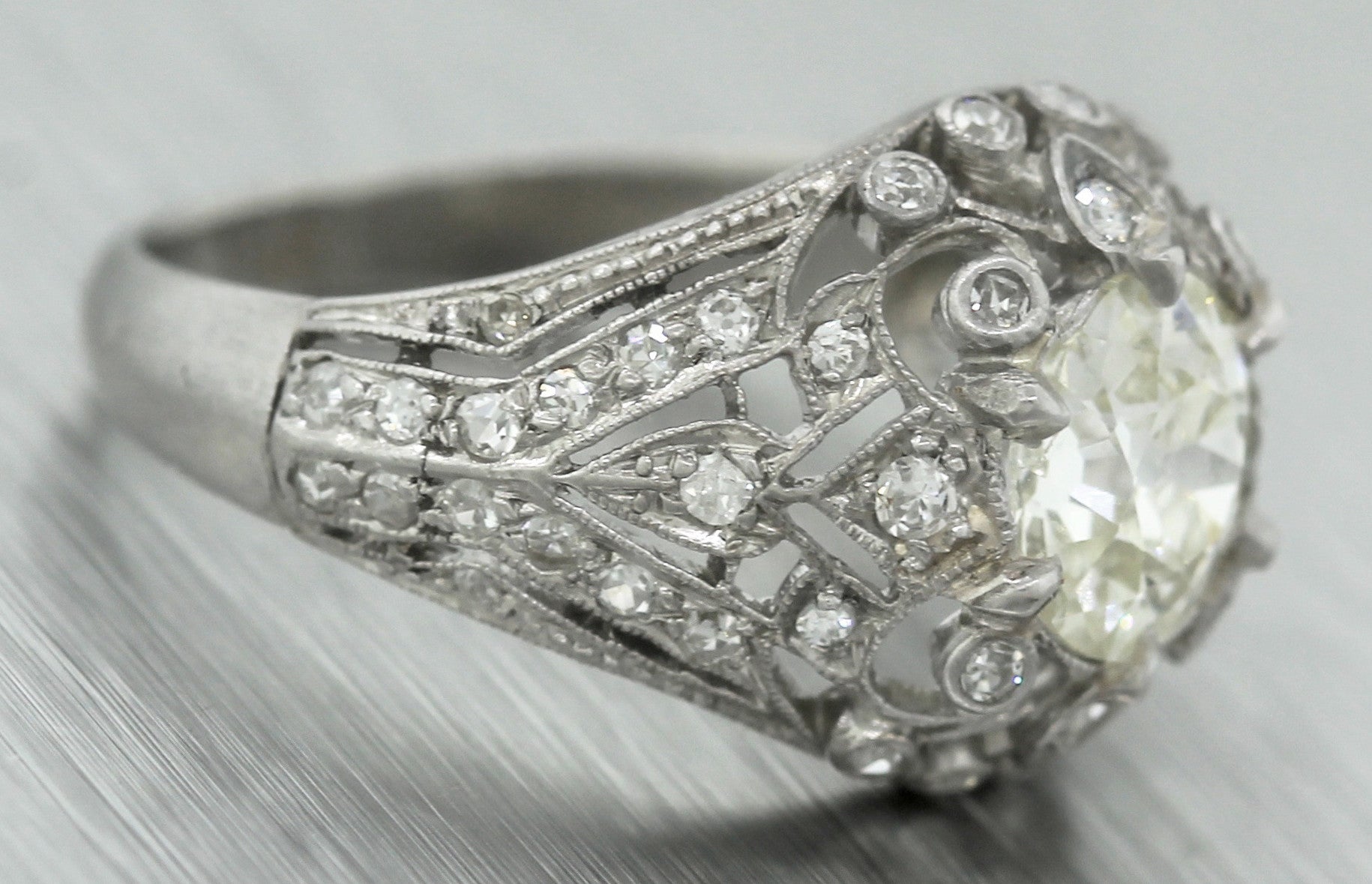 Vintage Platinum Diamond Wedding Band – Burton's Gems and Opals